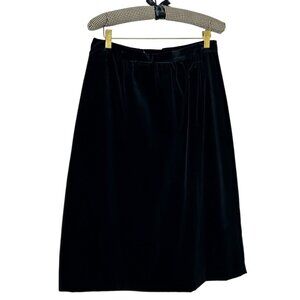 NWT Vintage 80s Black Velvet  Skirt Mid-Length A-Line Size 12‎ Russ By Russ Togs